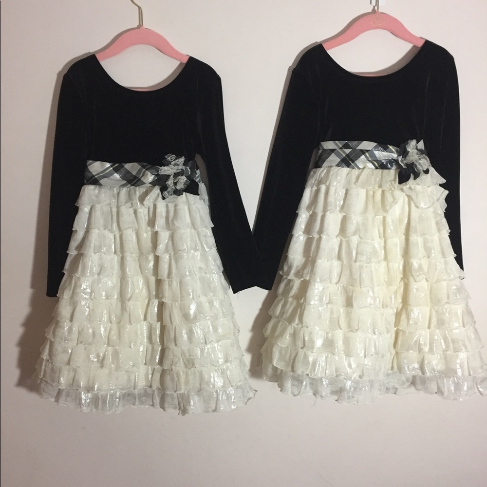 Bonnie Jean Black Velvet Bodice with Ivory Layers
